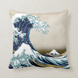 Coussin Grande vague reconstituée outre de Kanagawa par