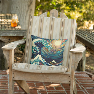 Coussin Grande vague, vague au large de Kanagawa v1