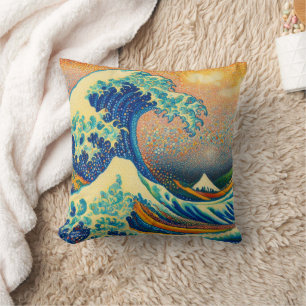 Coussin Grande vague, vague au large de Kanagawa v2