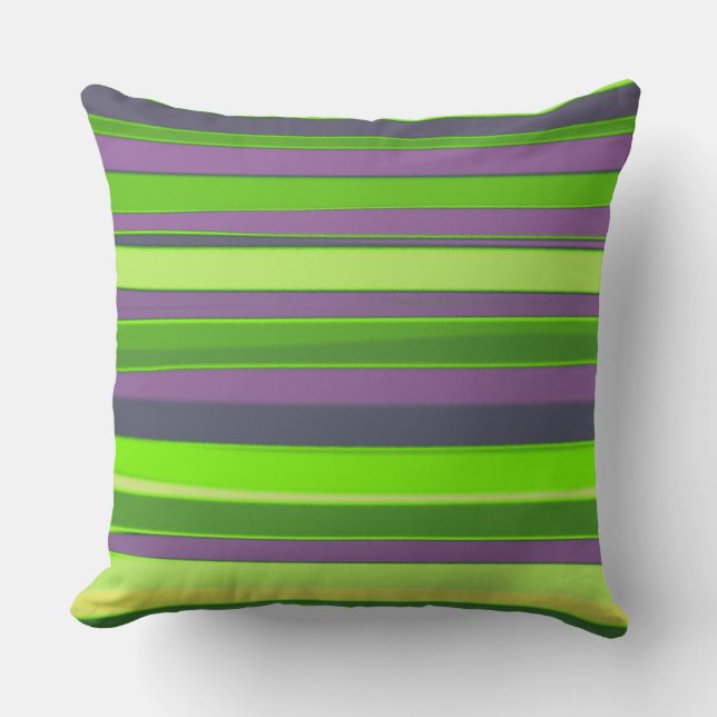 Coussin Grandes Abstraites pourpres de chaux vert (Recto)
