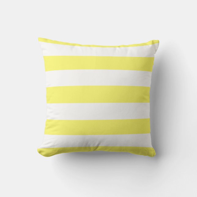 Coussin Grandes bandes jaunes et blanches de citron (Recto)
