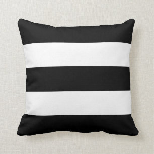Coussin Grandes bandes noires et blanches