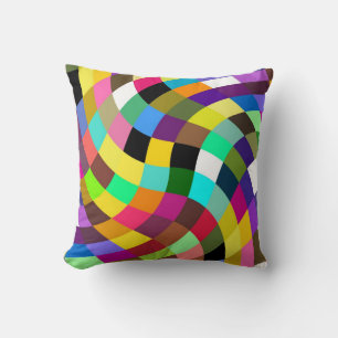 Coussin Grandes bandes rétro multicolores Design d'art Abs