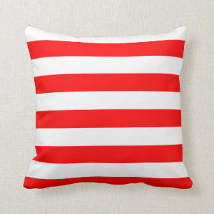 Coussin Grandes bandes rouges et blanches