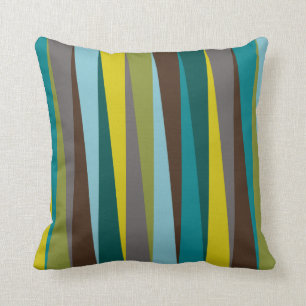 Coussin Grandes courbes brillantes Géométrique en or ble