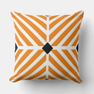 Coussin Grandes diagonales orange modernes
