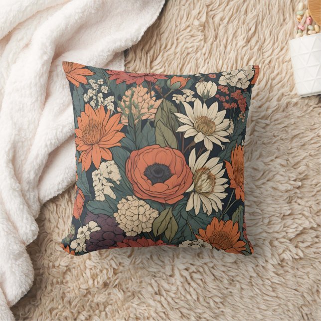 Coussin Grandes Fleurs Automnes Contemporaines (Couverture)