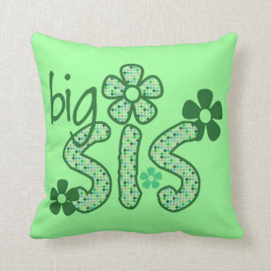Coussin Grandes fleurs vertes de SIS
