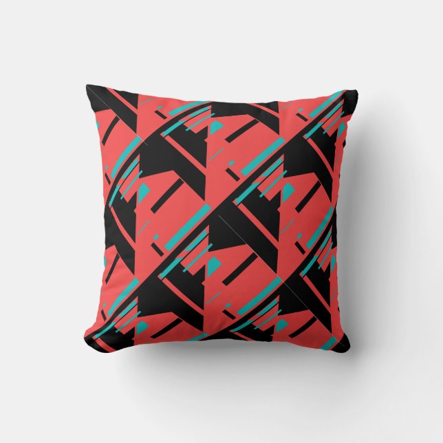 Coussin Grandes formes noires vertes sur le design Arrière (Recto)
