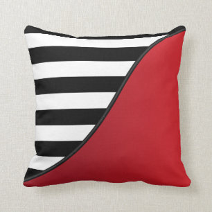 Coussin Grandes rouges et noires et blanches profondes ré