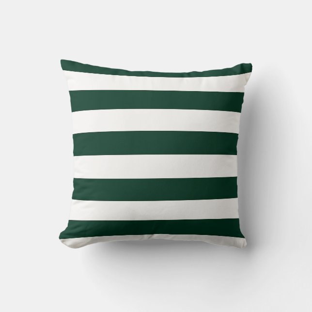 Coussin Grandes vertes foncées et blanches (Recto)