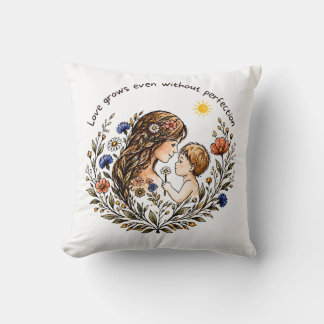 Coussin Grandir avec amour – Maman & Bébé ❤️
