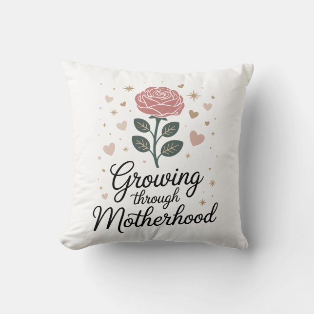 Coussin Grandir grâce à la maternité – Idée de cadeau pour (Recto)