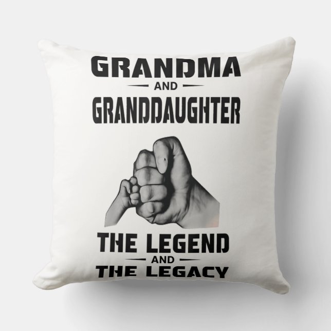 Coussin Grandma Et Petite-Fille Légende Et Héritage (Recto)