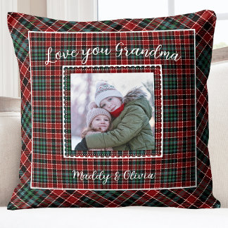 Coussin Grandma Famille Photo Russe Plaid