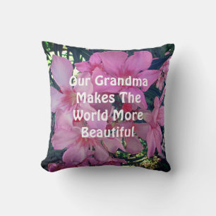 Coussin Grandma Floral Photo Bright Rose Oleander Flowers
