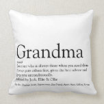 Coussin Grandma, Granny Definition Black and White Large<br><div class="desc">Personalize for your special Grandma,  Grandmother,  Granny,  Nan or Nanny to create a unique gift for birthdays,  Christmas,  mother's day,  baby showers,  or any day you want to show how much she means to you. A perfect way to show her how amazing she is every day. Designed by Thisisnotme©</div>