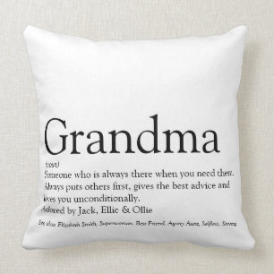 Coussin Grandma, Granny Definition Black and White Large