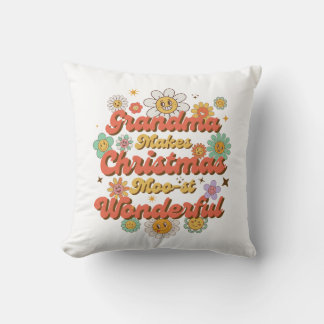 Coussin Grandma Makes Christmas Moo-st Wonderful