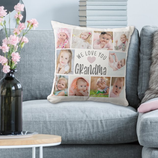 Coussin GRANDMA NOUS VOUS AIMONS 10 Photo Collage Personna (Créateur téléchargé)