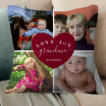 Coussin GRANDMA Photo personnalisée Collage de code du coe<br><div class="desc">GRANDMA Photo personnalisée Collage de code du coeur Script</div>