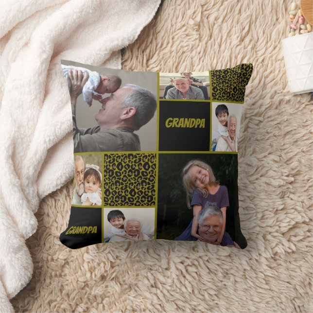Coussin  Grandpa Custom Photo Collage  (Couverture)