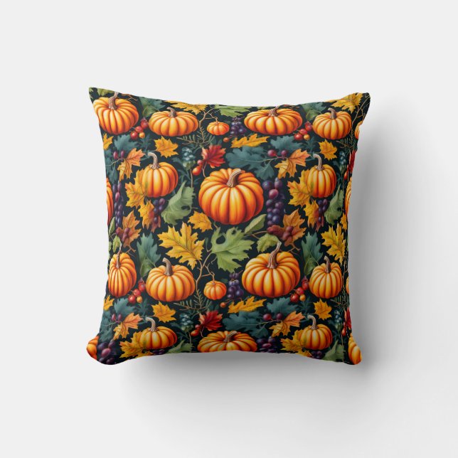 Coussin Grands et petits citrouilles de la récolte automna (Recto)