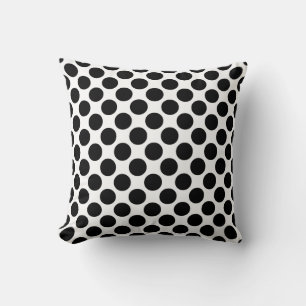 Coussin Grands points rétro - noir et blanc