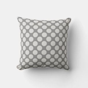 Coussin Grands points rétro - tons gris / gris
