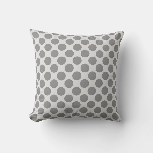 Coussin Grands points rétro - tons gris / gris (Recto)