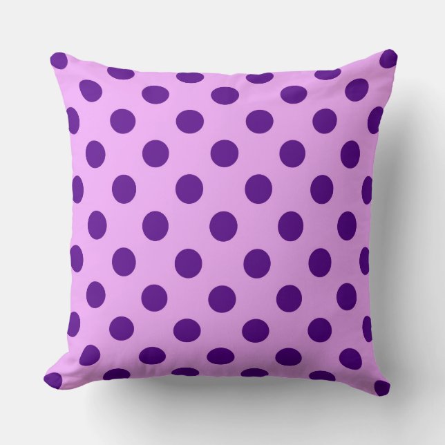 Coussin Grands points rétro - violet et orchidée (Recto)