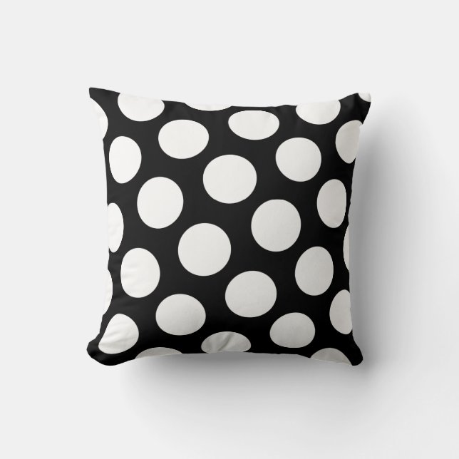 Coussin Grands pois noirs et blancs (Recto)