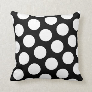 Coussin Grands pois noirs et blancs