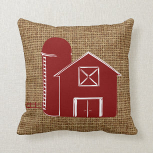 Coussin Grange rouge traditionnelle avec le silo sur la