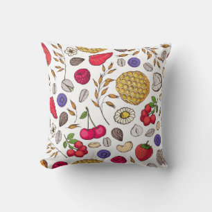 Coussin Granola, motif muesli sans soudure. Main des floco