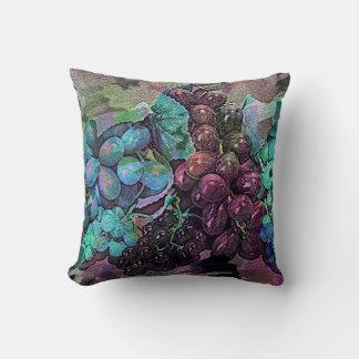 Coussin Grape Impressions Digital Art Throw Pillow