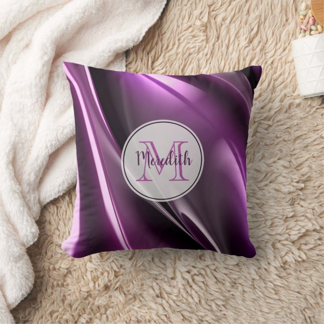 Coussin Graphique 3D Monogrammé violet foncé (Couverture)