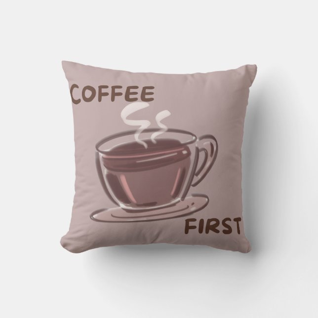 Coussin Graphique Café D'abord (Recto)