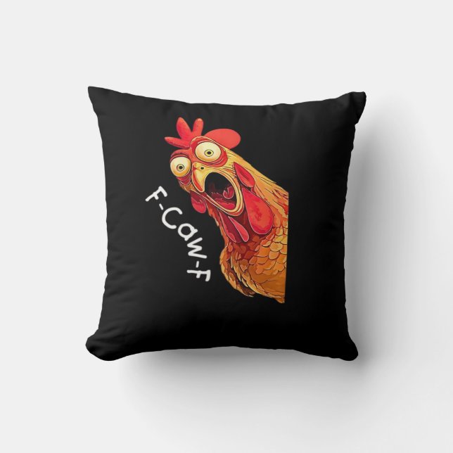 Coussin Graphique Classique Vintage F-Caw-F-Poulet (Recto)