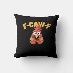 Coussin Graphique Créatif de Poulet Drôle F-Caw-F