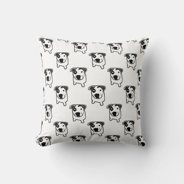 Coussin Graphique d'à l'os de pitbull (Recto)