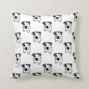 Coussin Graphique d'à l'os de pitbull