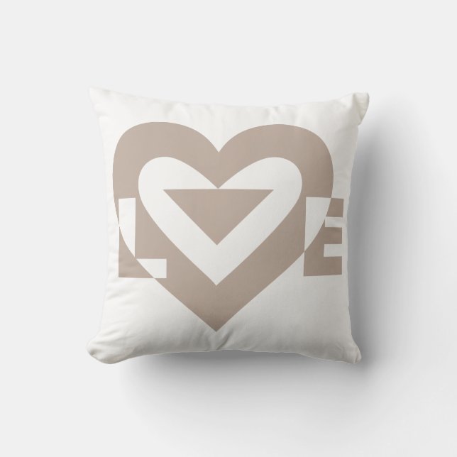 Coussin Graphique d'amour cool, gris (Recto)