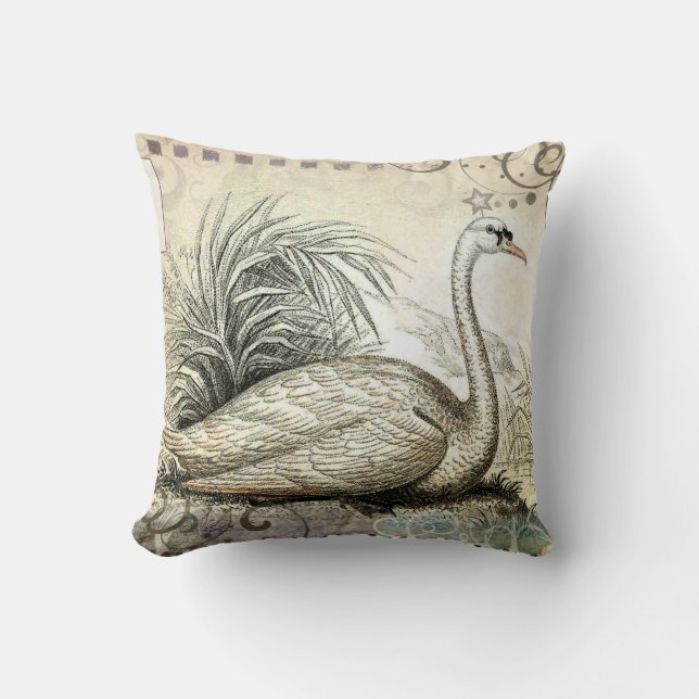 Coussin Graphique de cygne (Recto)