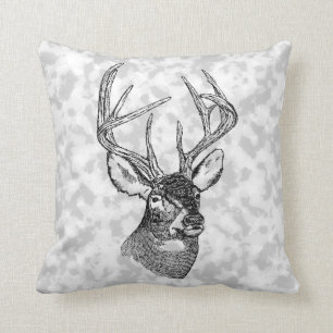 Coussin Graphique de l'art du cerf Vintage