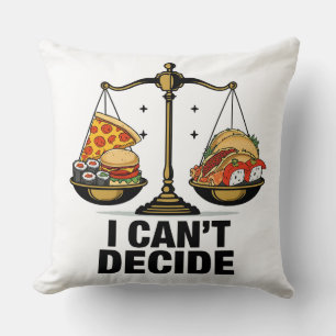 Coussin Graphique de l'échelle de dilemme alimentaire drôl