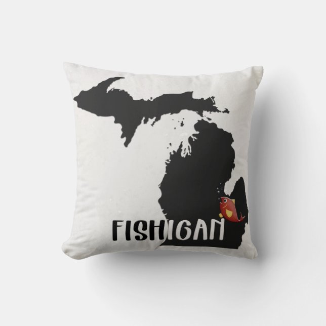 Coussin Graphique de l'état du Michigan amusant avec du po (Recto)