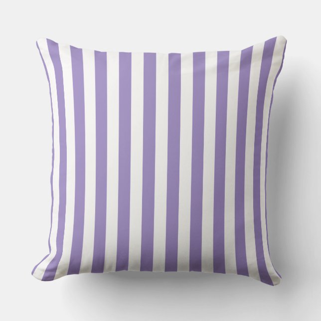 Coussin Graphique de ligne blanc violet  (Recto)