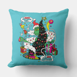 Coussin Graphique de Noël coloré Grinch