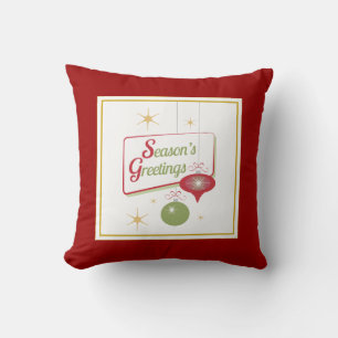 Coussin graphique de Noël de style des années 50, Bonnes